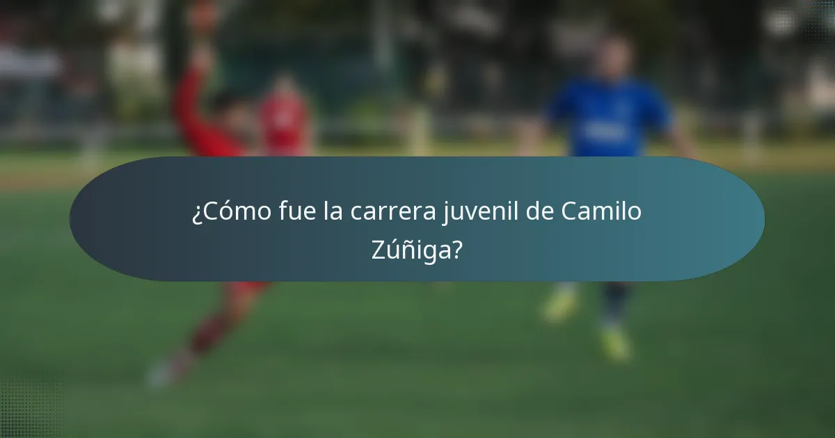 ¿Cómo fue la carrera juvenil de Camilo Zúñiga?