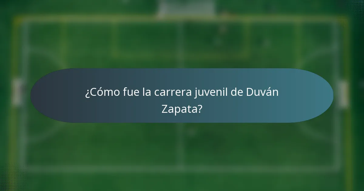 ¿Cómo fue la carrera juvenil de Duván Zapata?