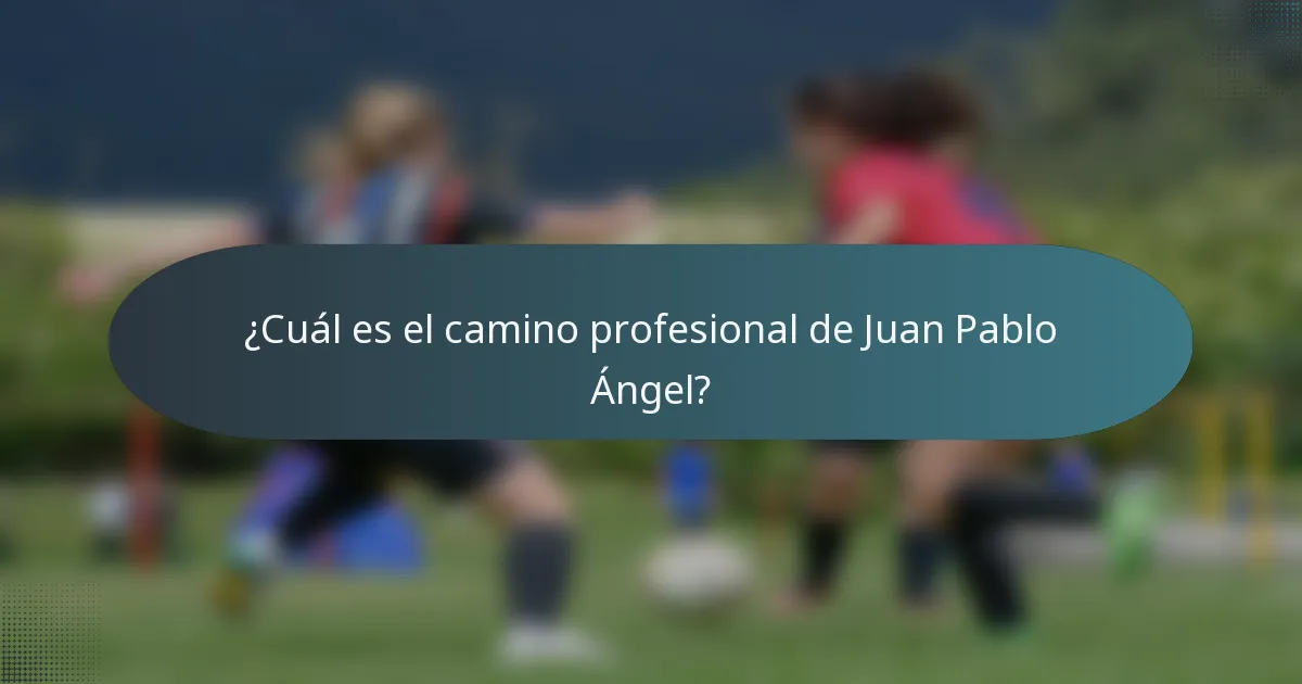¿Cuál es el camino profesional de Juan Pablo Ángel?