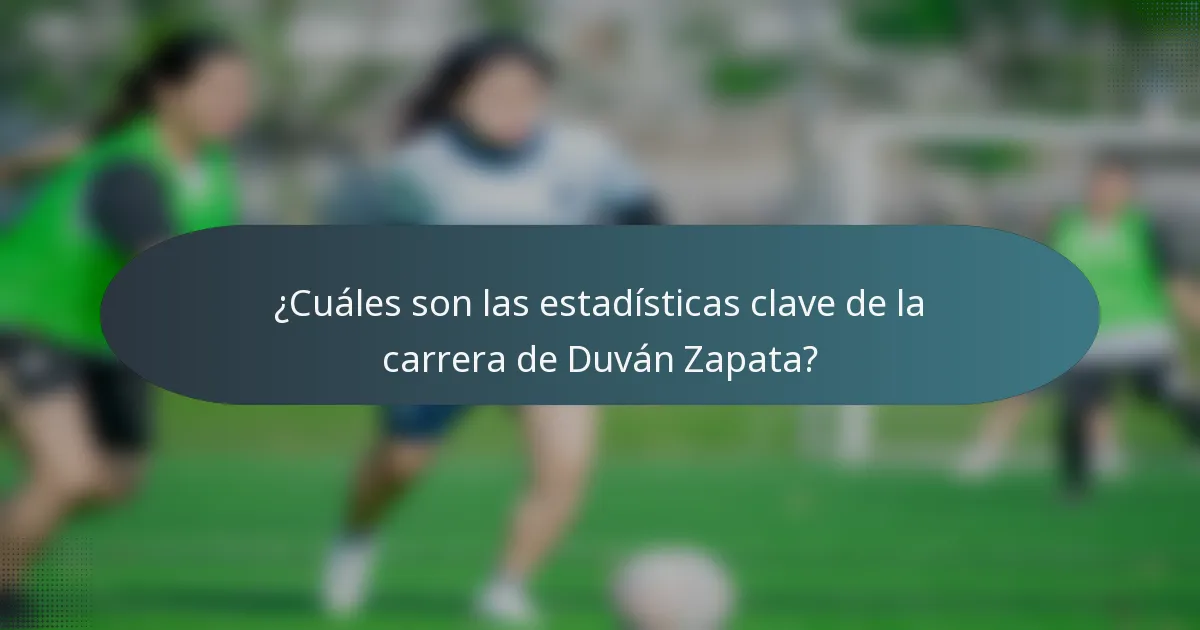 ¿Cuáles son las estadísticas clave de la carrera de Duván Zapata?